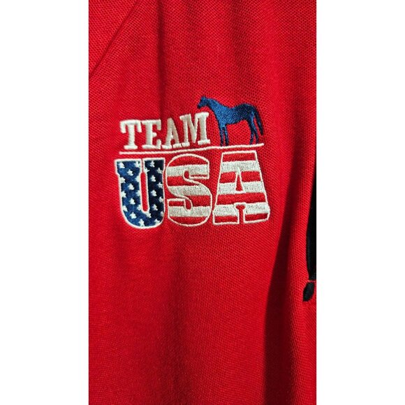 Team USA Red & Blue Star Polo Shirt With Embroidered Details Size S - Picture 5 of 10